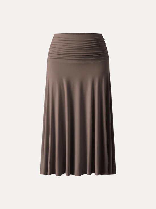 OGL Dresses & Skirts - Iced-Mocha Eco-SkinKiss
Flowy Side Ruched A-line Midi Skirt